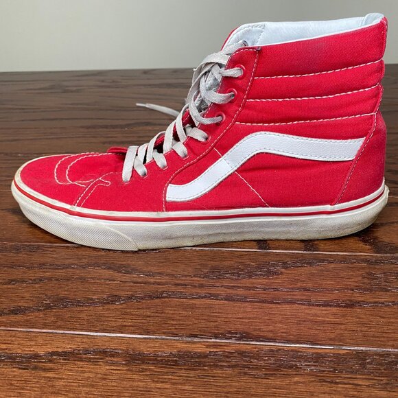 Vans Sk8-Hi Classic Hi Tops Mens 11 Red - Picture 3 of 11